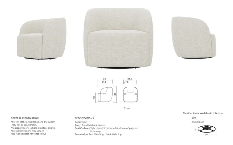 Lola Swivel Chair Floor Model