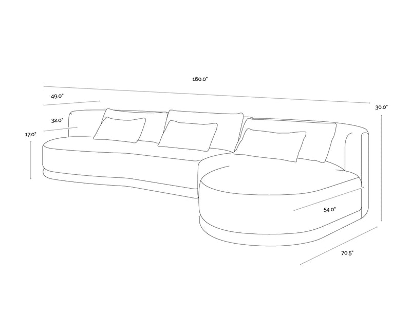 Laken Sofa Chaise - Raf