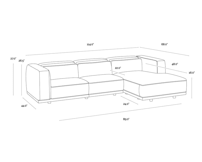 Beau Sofa Chaise - Raf