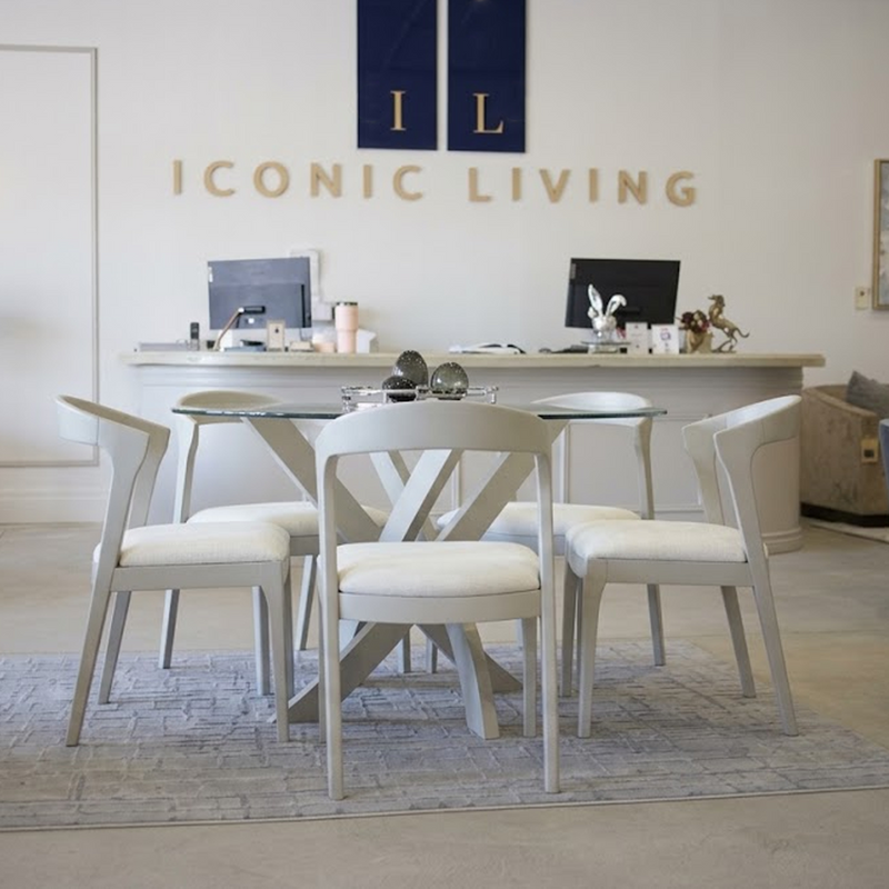 Valeria Round Glass Dining Table