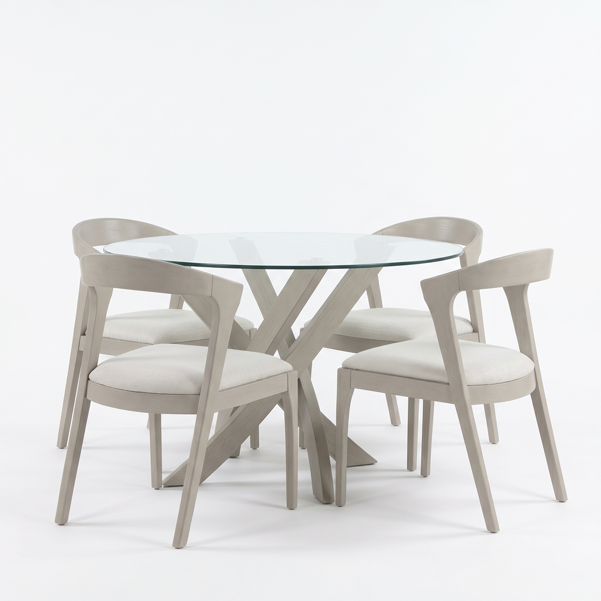 Valerie Round Glass Dining Table Set