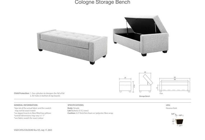 COLOGNE STORAGE BENCH